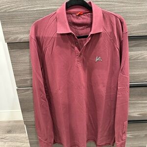 ISAIA MEN’S long sleeve burgundy polo shirt